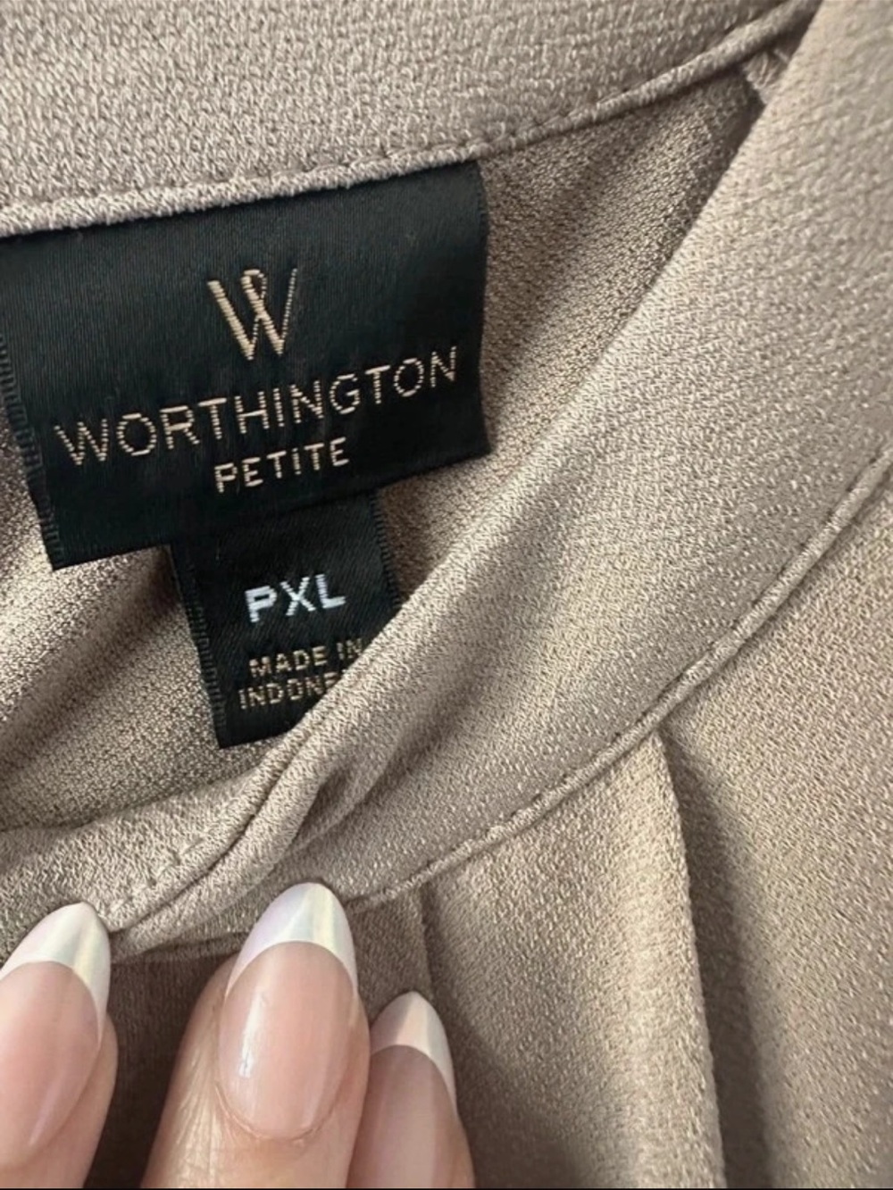 Worthington Petite Lace Sleeve Blouse Bundle – PL & PXL Black/Taupe - Picture 11 of 12